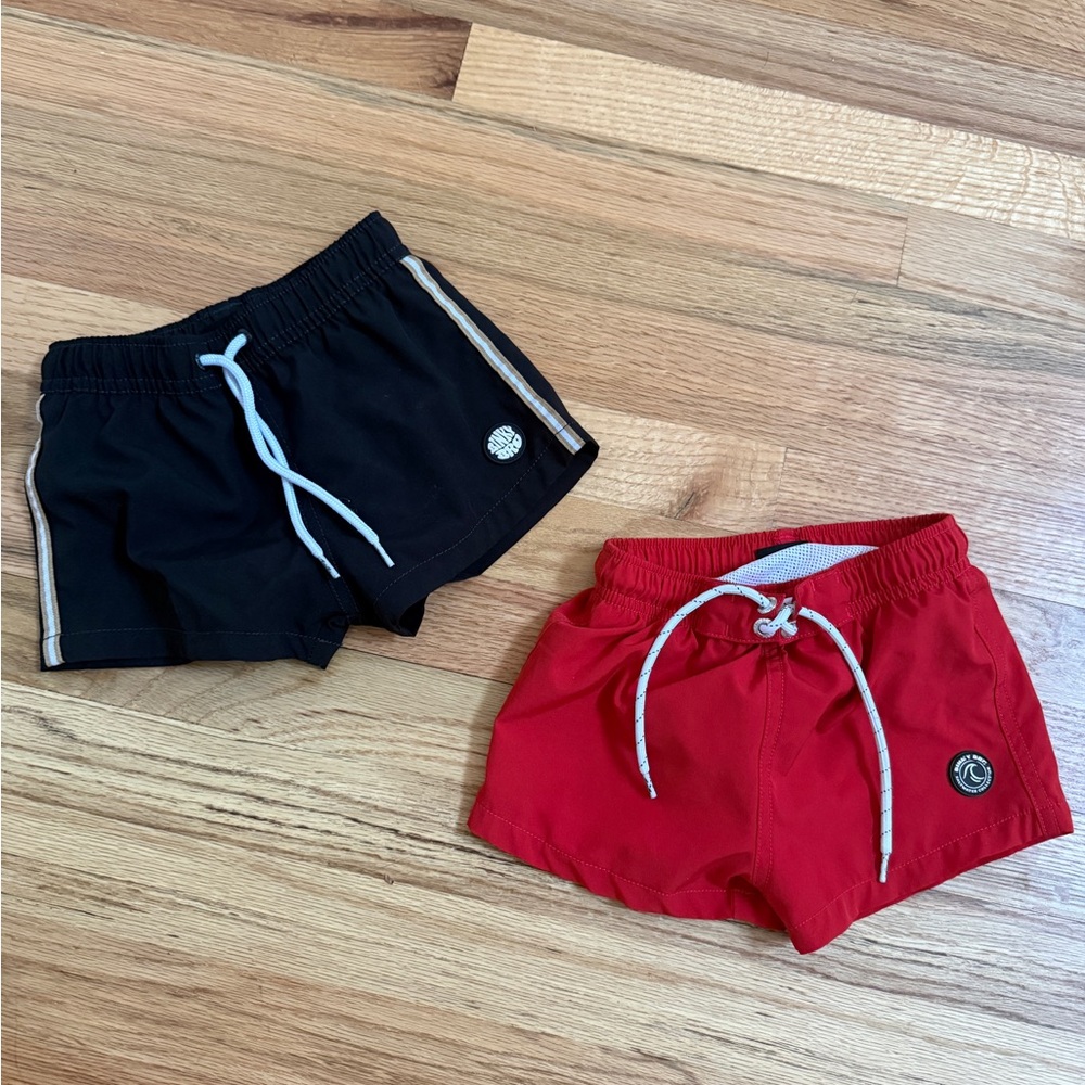 2 toddler boy binky bro swim trunks
